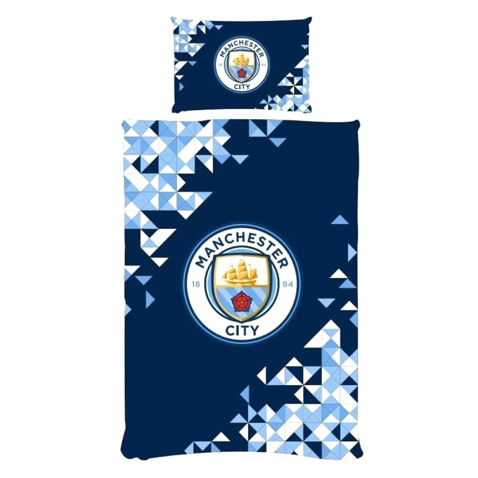 manchester city fc particle single duvet cover set